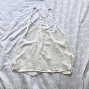 Lush White Open Back Crop Tank
